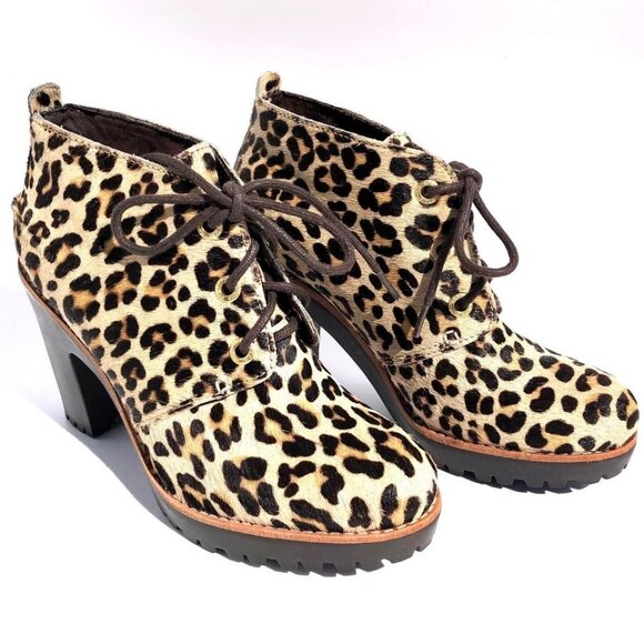 Sperry Top Sider leopard pony hair booties in size 9.5 M - Picture 1 of 5